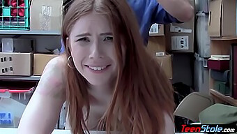 Redheaded Teen Gets Punished And Talks Dirty While Getting Fucked