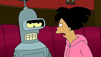 Amy Wong En Bender In Een Hete Cartoonontmoeting