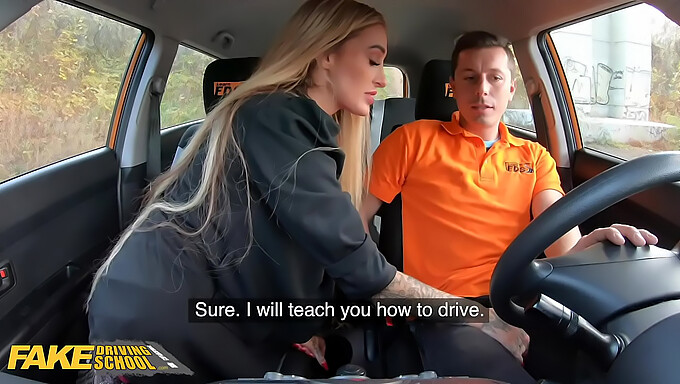 Daisy Lee'S Deepthroat Training In Hilarious Fake Driving School Video