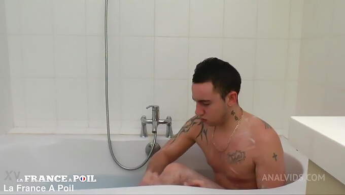 French Young Man Gets His Face Fucked By His Cougar Landlady In The Shower