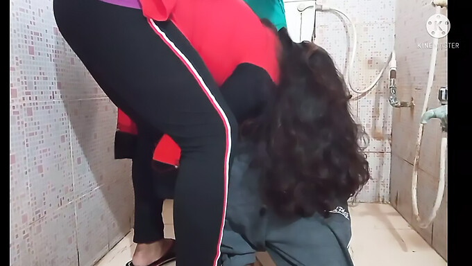 Indian Bhabi Gives A Handjob And Gets Fucked By Her Devar In The Bathroom